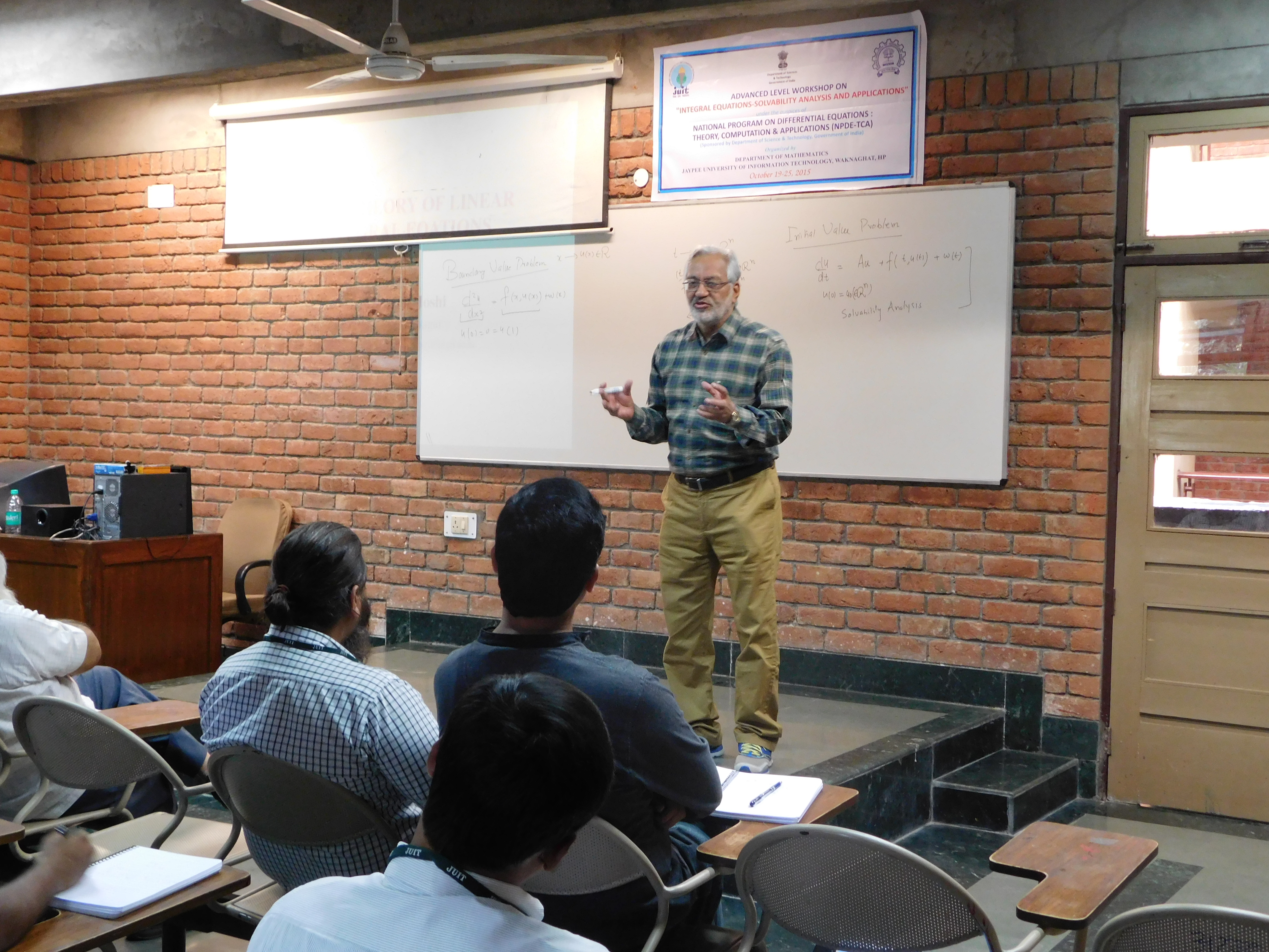 Advanced Level Workshop on Integral Equations-Solvability Analysis and Applications Oct- 19-25, 2015